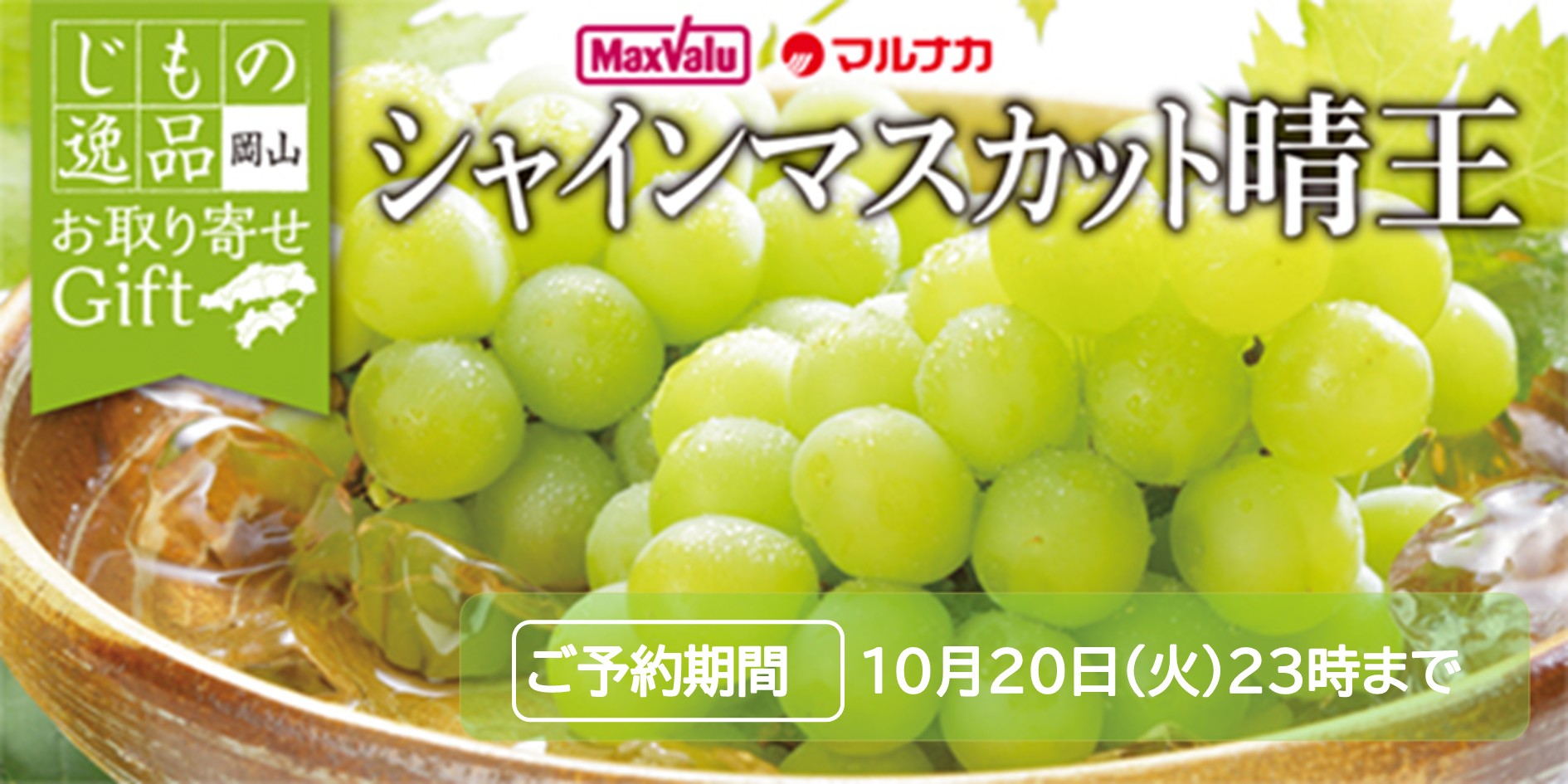 岡山県産　シャインマスカット晴王 バナー画像