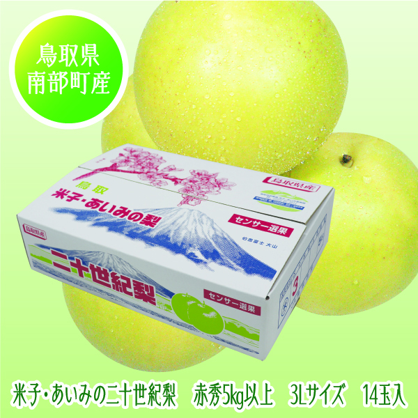 [鳥取県産 JA鳥取西部米子・あいみ果実部] 米子・あいみ二十世紀梨 3Lサイズ14玉入【425412】【8/25以降順次発送】 商品サムネイル