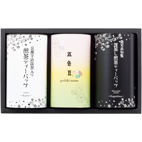 【冬ギフト】芳香園製茶 五色豆菓子と銘茶ティーバッグ詰合せ【135120】 商品サムネイル