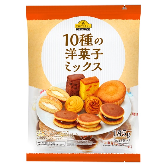 【トップバリュ】１０種の洋菓子　１８５ｇ　（×12）|mvm-001-4549414086362-12 商品サムネイル