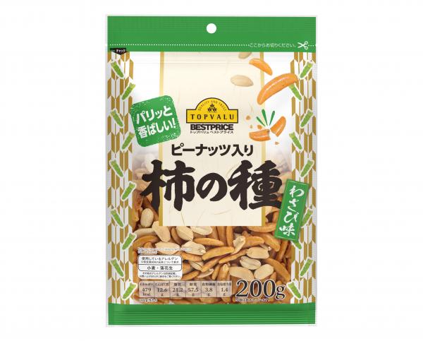 【トップバリュ】柿の種わさび味　２００ｇ　（×12）|mvm-001-4549414147407-12 商品サムネイル