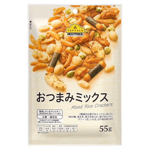 【トップバリュ】おつまみミックス　５５ｇ　（×12）|mvm-001-4549414216202-12 商品サムネイル