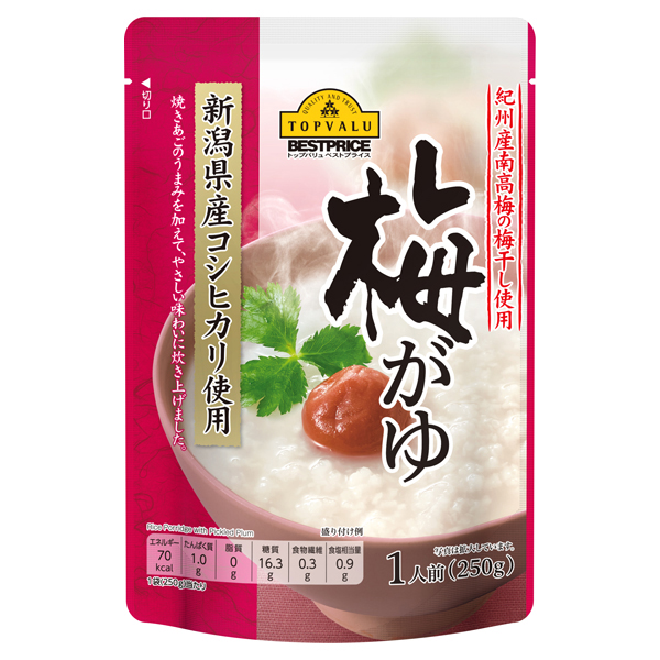 【トップバリュ】梅がゆ　２５０ｇ　(×12)|mvm-005-4549414227611-12 商品サムネイル