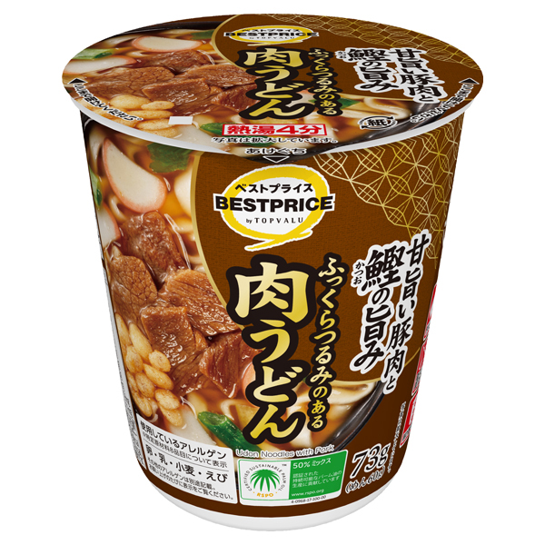 【トップバリュ】肉うどん　７３ｇ　(×12)|mvm-005-4549414373431-12 商品サムネイル