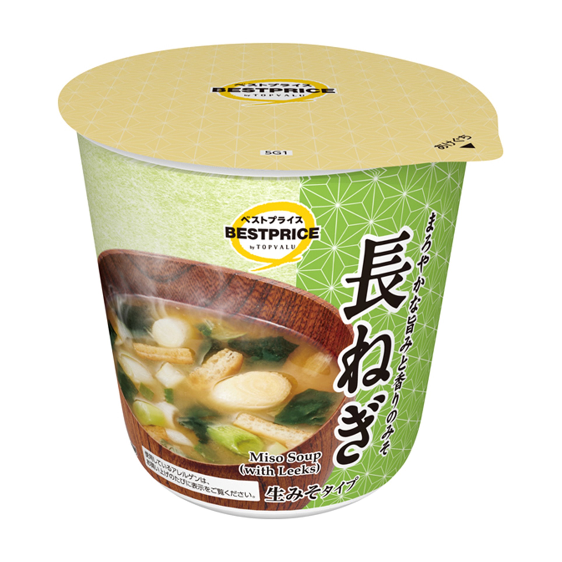 【トップバリュ】TVBPカップみそ汁長ねぎ 1食(×6)|mvm-005-4549414431858-6 商品サムネイル