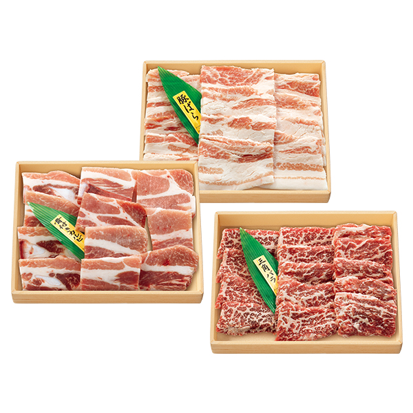 ☆トップバリュ グリーンアイナチュラル ナチュラルポーク&タスマニアビーフ 焼肉食べくらべセット 【043014】 商品画像(1)