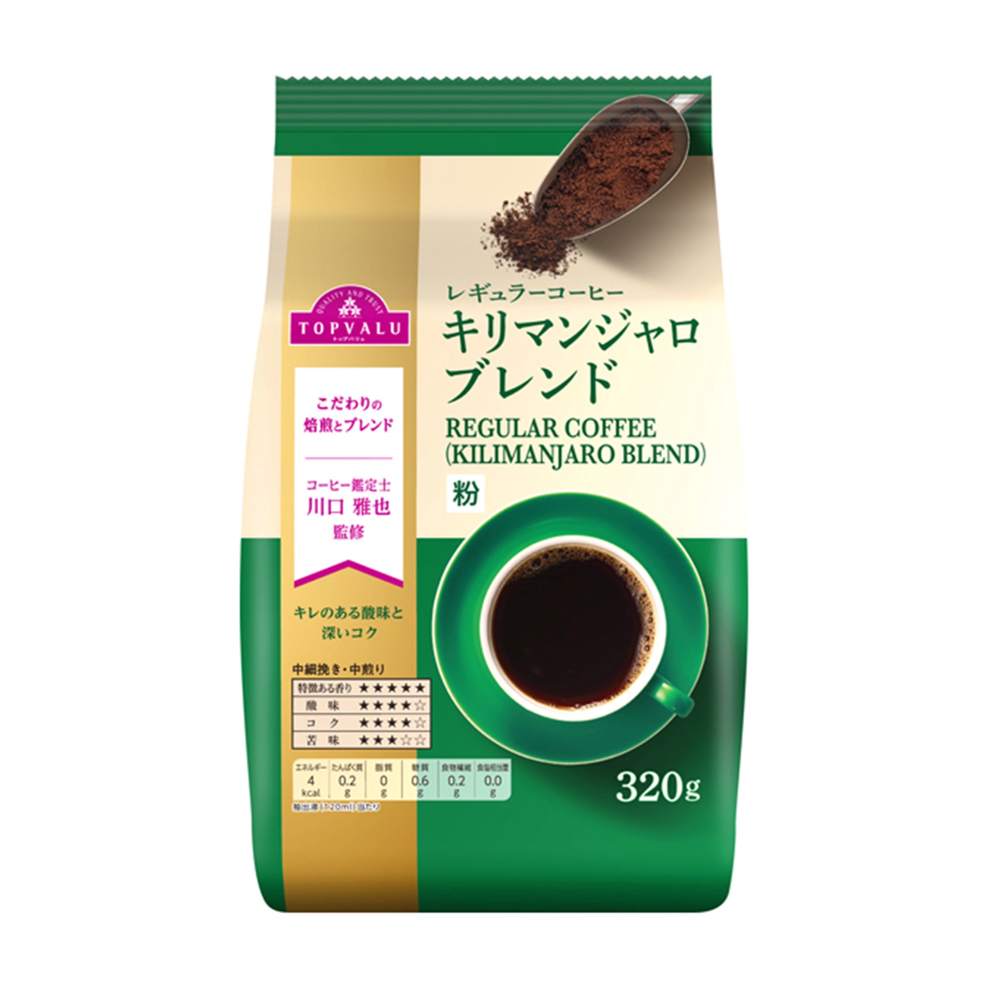 【トップバリュ】TVコーヒーキリマンジャロブレンド 320g(×6)|mvm-002-4549414529029-6 商品サムネイル