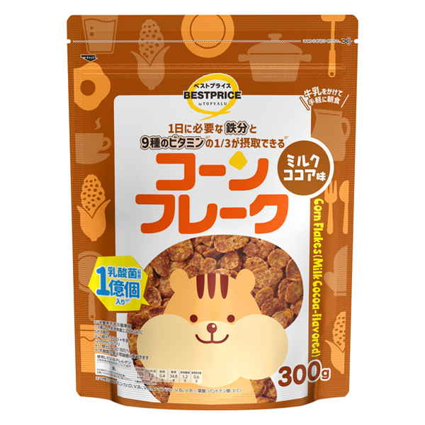 【トップバリュ】コーンフレーク ミルクココア　３００ｇ　(×6)|mvm-002-4549414571493-6 商品サムネイル