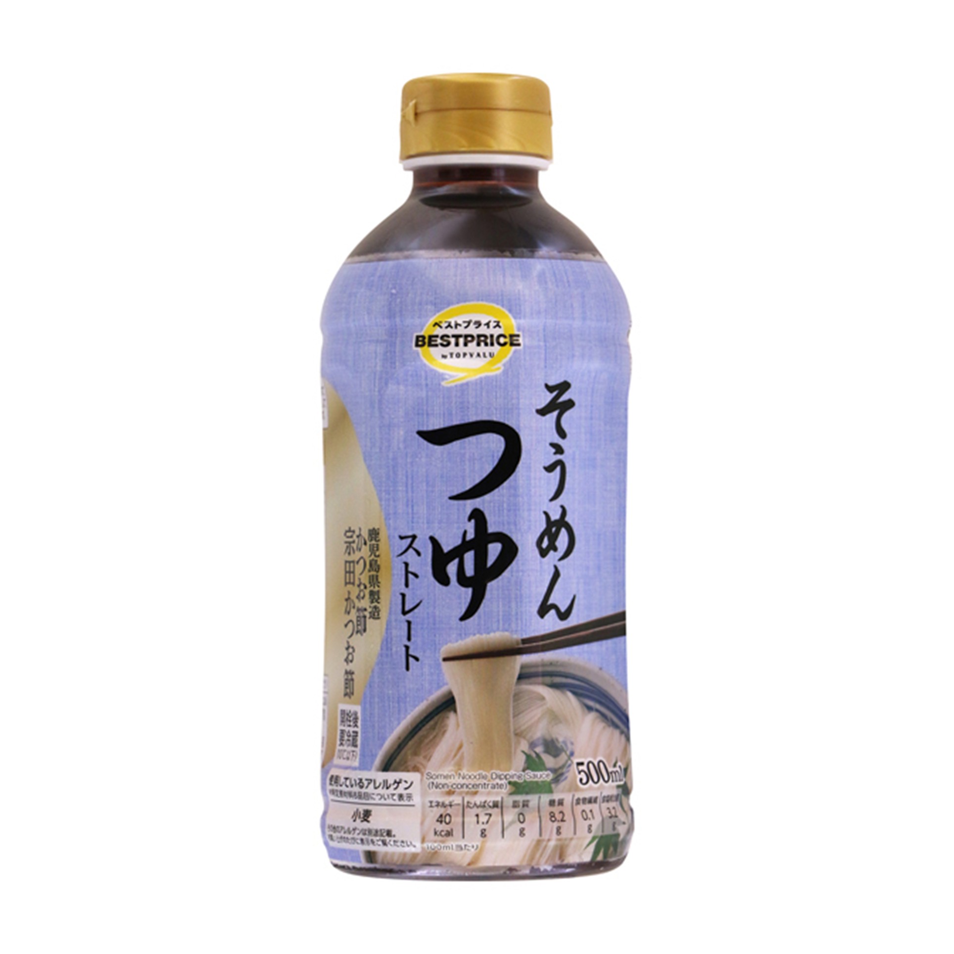 【トップバリュ】TVBPそうめんつゆストレート 500ml(×12)|mvm-003-4549414608595-12 商品サムネイル