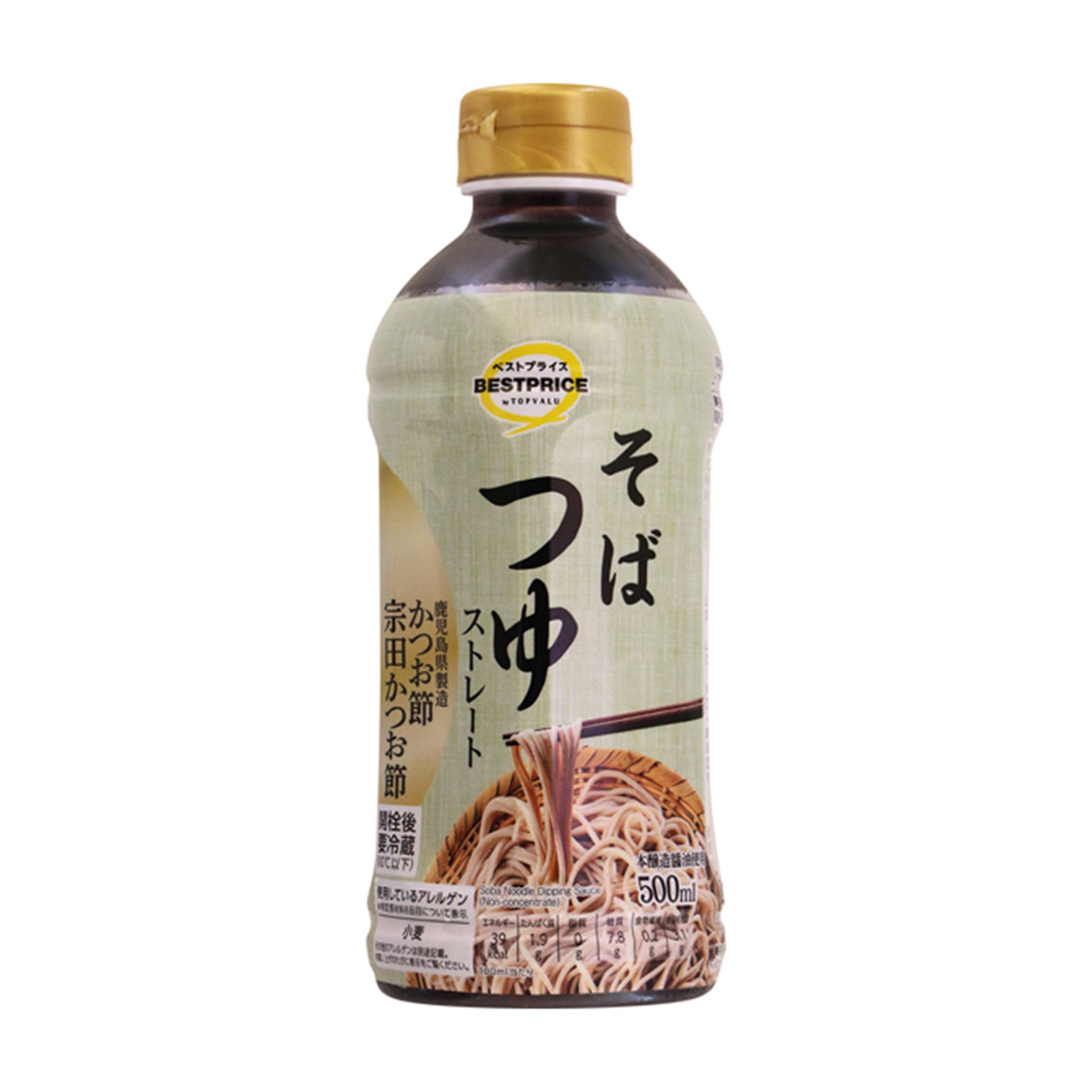【トップバリュ】TVBPそばつゆストレート 500ml(×12)|mvm-003-4549414608601-12 商品サムネイル