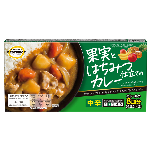 【トップバリュ】BP果実とはちみつ仕立てのカレー 中辛 150g (×10) |mvm-003-4549414627329-10 商品サムネイル