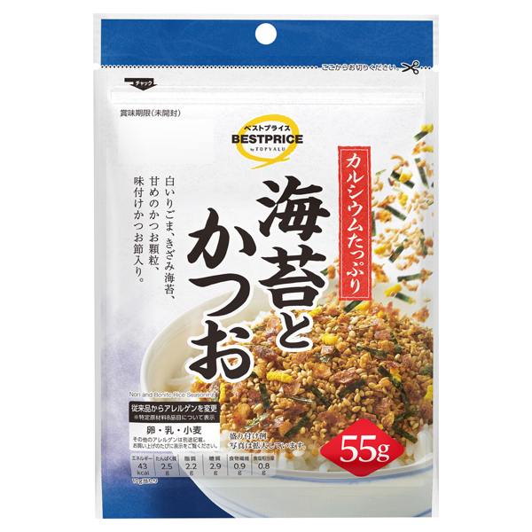 【トップバリュ】海苔とかつおのふりかけ55g（×10）|mvm-005-4549414673678-10 商品サムネイル