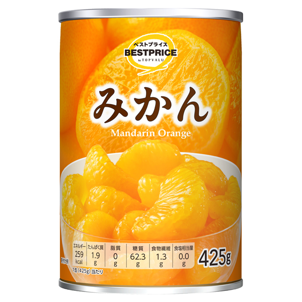 【トップバリュ】みかん缶425g（×24）|mvm-002-4549414678123-24 商品サムネイル