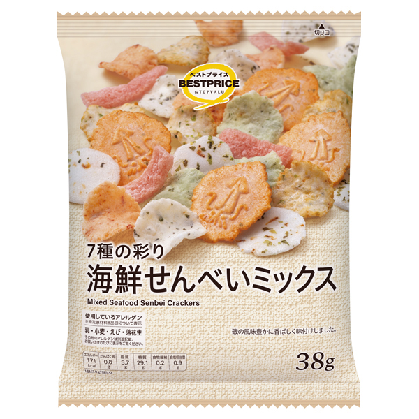 【トップバリュ】TVBP７種海鮮せんべい 38g(×12) | mvm-001-4549414679687-12 商品サムネイル