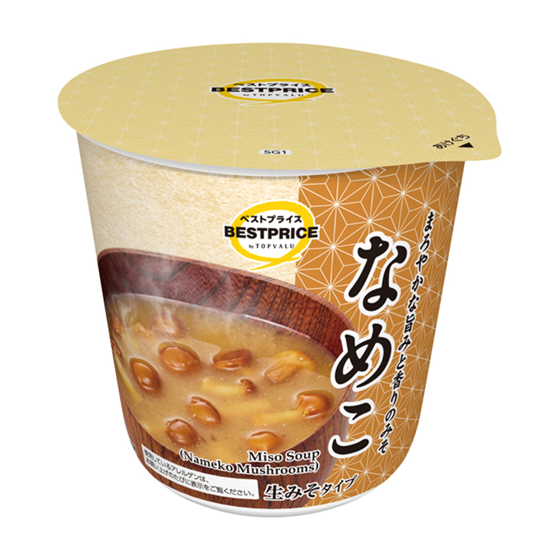【トップバリュ】TVBPカップみそ汁なめこ 1食(×6)|mvm-005-4549414704433-6 商品サムネイル