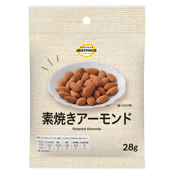 【トップバリュ】BP素焼きアーモンド 28g (×12) |mvm-001-4549414710939-12 商品サムネイル