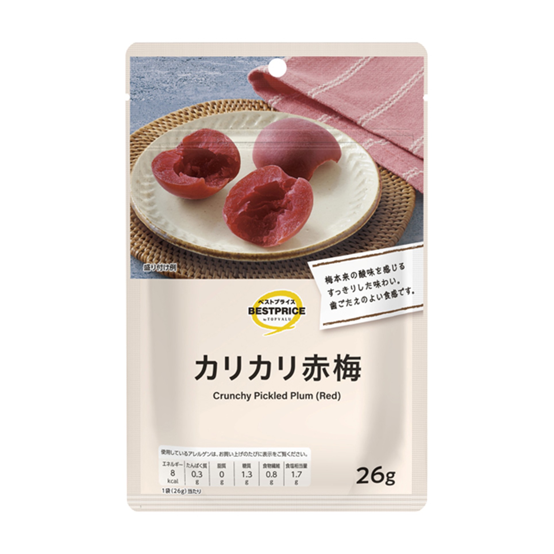 【トップバリュ】TVBPカリカリ赤梅 26g(×6)|mvm-001-4549414712162-6 商品サムネイル