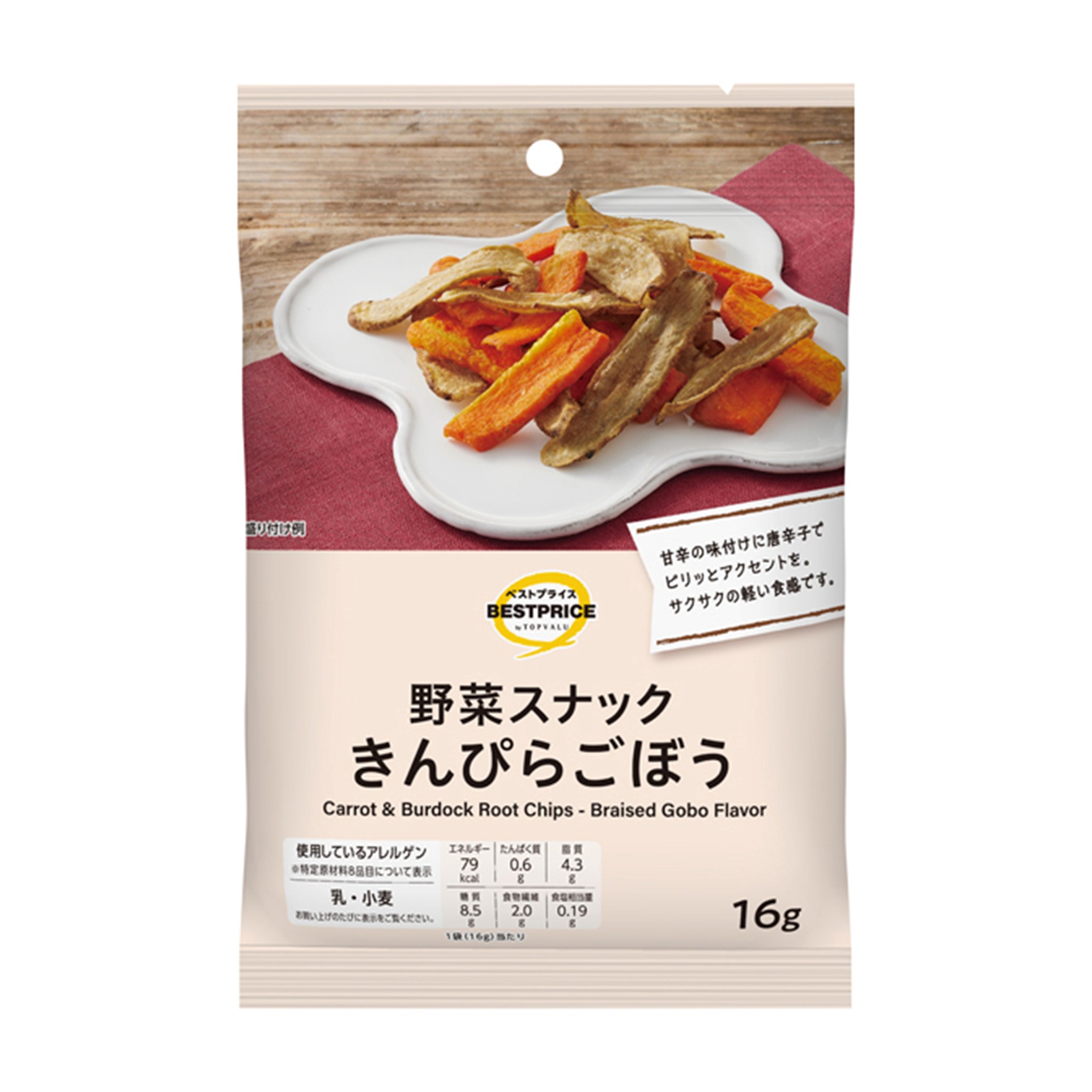 【トップバリュ】TVBP野菜スナック きんぴらごぼう 16g(×5)|mvm-001-4549414712803-5 商品サムネイル