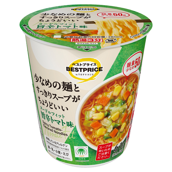 【トップバリュ】BPヌードルフィット 旨辛トマト味 61g (×12) |mvm-005-4549414713336-12 商品サムネイル