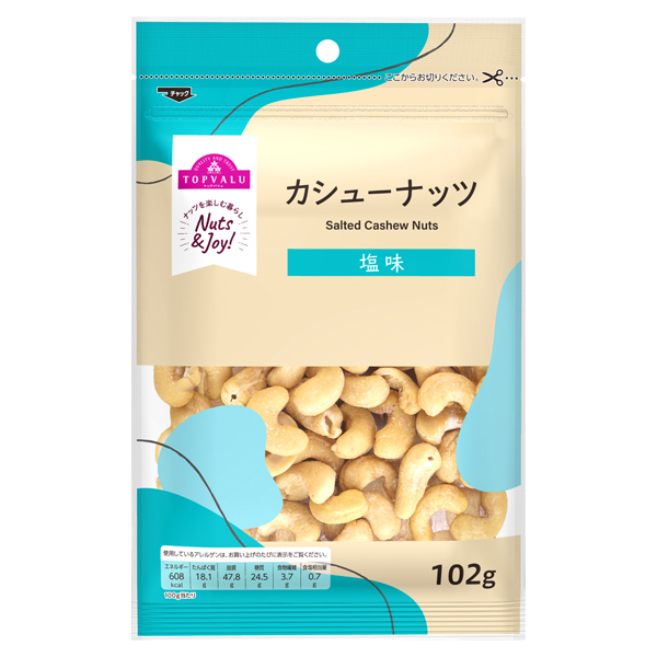 【トップバリュ】カシューナッツ 塩味 102g(×6) |mvm-001-4549414713718-6 商品サムネイル