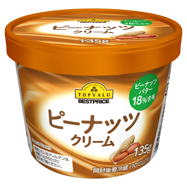 【トップバリュ】ピーナッツクリーム　１３５ｇ　(×12)|mvm-002-4549741168359-12 商品サムネイル