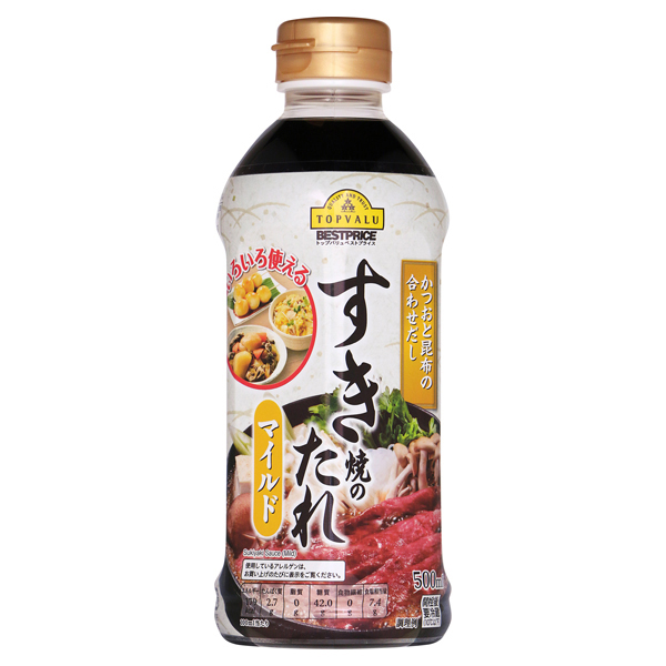 【トップバリュ】すき焼のたれマイルド　５００ｍｌ　(×12)|mvm-003-4549741808491-12 商品サムネイル