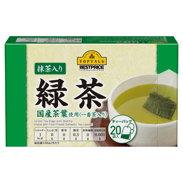 【トップバリュ】抹茶入り緑茶ティーバッグ　2gｘ20P　(×6)|mvm-002-4549741996457-6 商品サムネイル