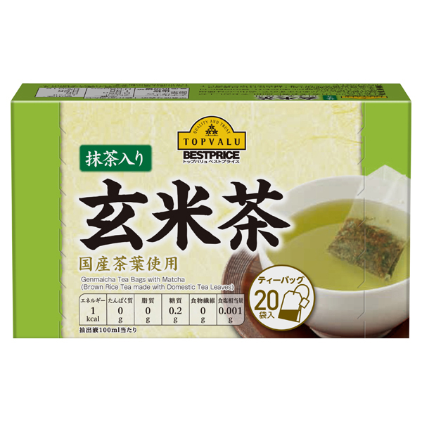 【トップバリュ】抹茶入り玄米茶ティーバッグ　2gｘ20P　(×6)|mvm-002-4549741996464-6 商品サムネイル