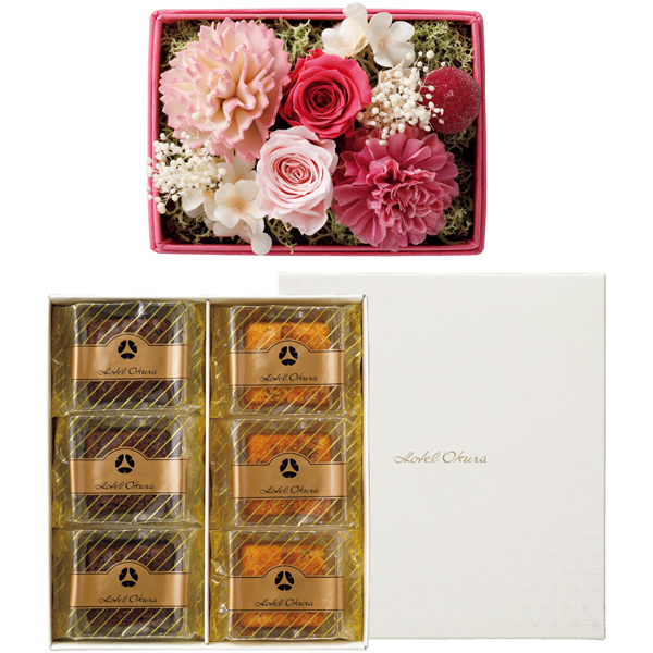 【母の日】ホテルオークラ フルーツ＆チョコレートケーキとプリザーブドフラワー【480075】 商品サムネイル