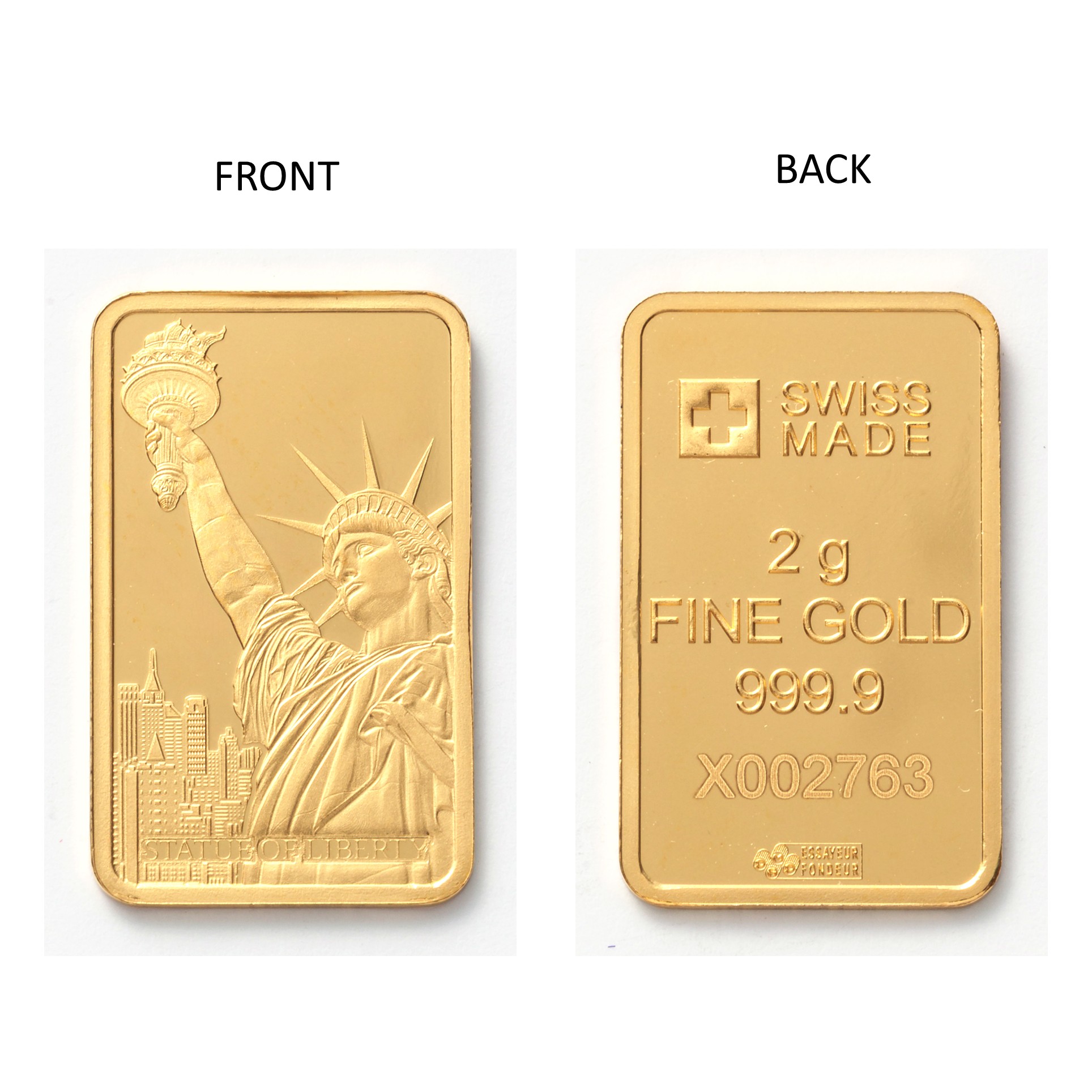24金(純金)リバティインゴット(自由の女神像)ゴールドバー 約2g LK0GVL005 商品サムネイル