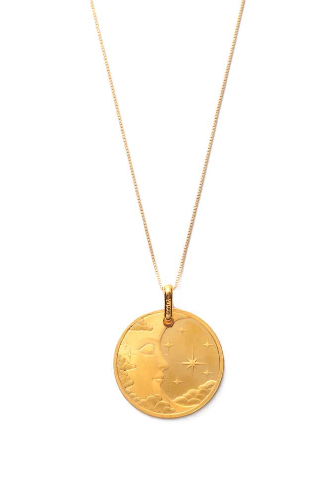 【スイス/パンプ社】24金プレシャスムーン約2.5g・18金チェーン枠ネックレス【133065】 商品画像(1)