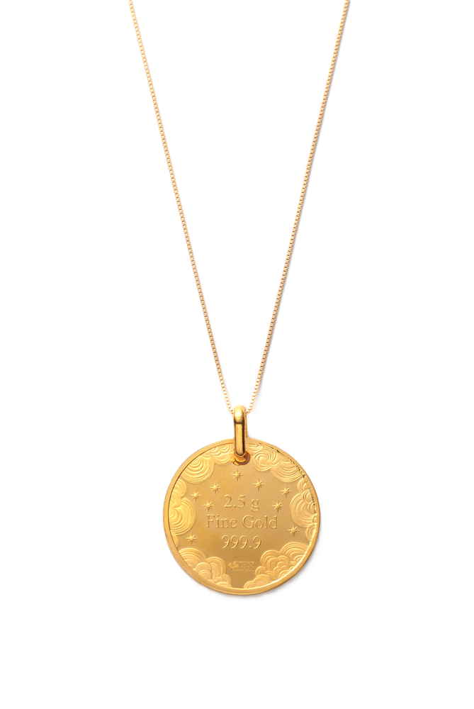 【スイス/パンプ社】24金プレシャスムーン約2.5g・18金チェーン枠ネックレス【133065】 商品画像(2)