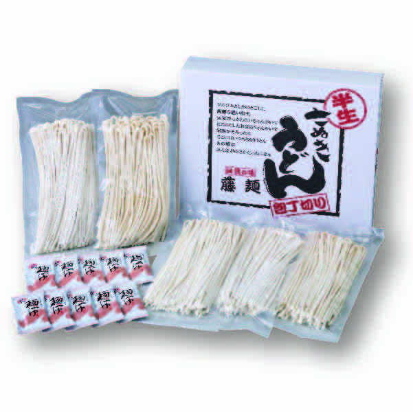 ★[藤井製麺]包丁切りさぬき半生うどん（つゆ付）【429029】 商品サムネイル