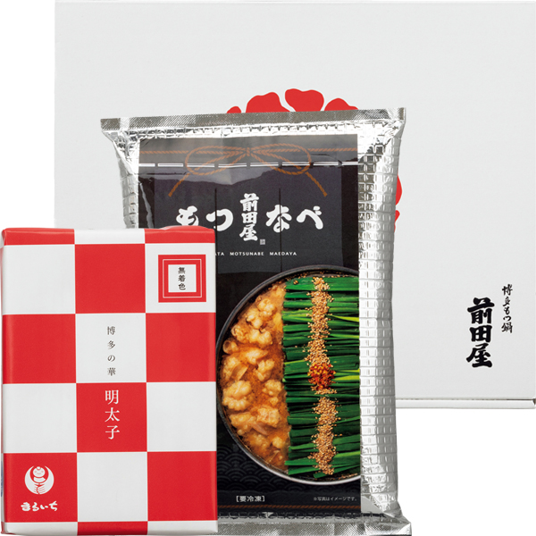 前田屋 もつ鍋味噌味・明太子セット 【002372】 商品画像(1)