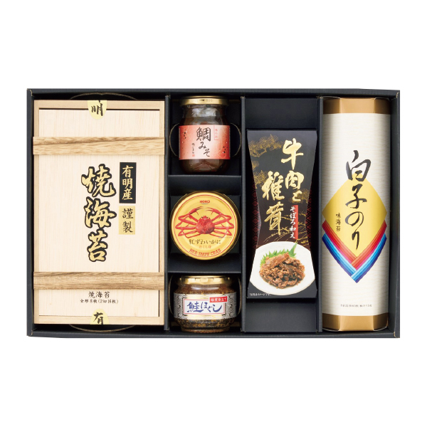 ☆【早得】 紅ずわいがに＆有明産焼海苔＆白子のりバラエティギフト 【143086】 商品サムネイル
