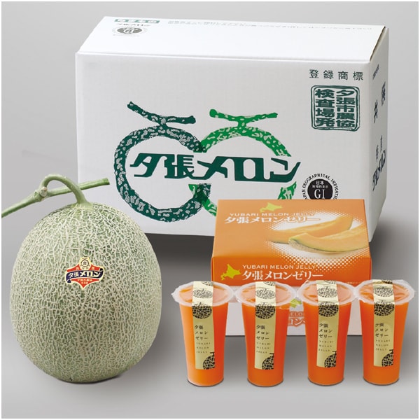 【父の日】北海道産（JA夕張市） 夕張メロン良品L1玉&エストゼリー125g×4本【486644】 商品サムネイル