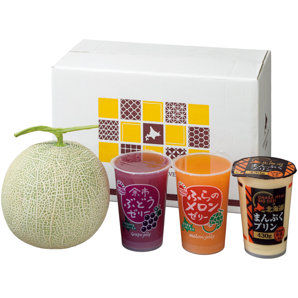 北海道産　ふらのメロン&北海道デカゼリー【017107】【夏ギフト】 商品サムネイル