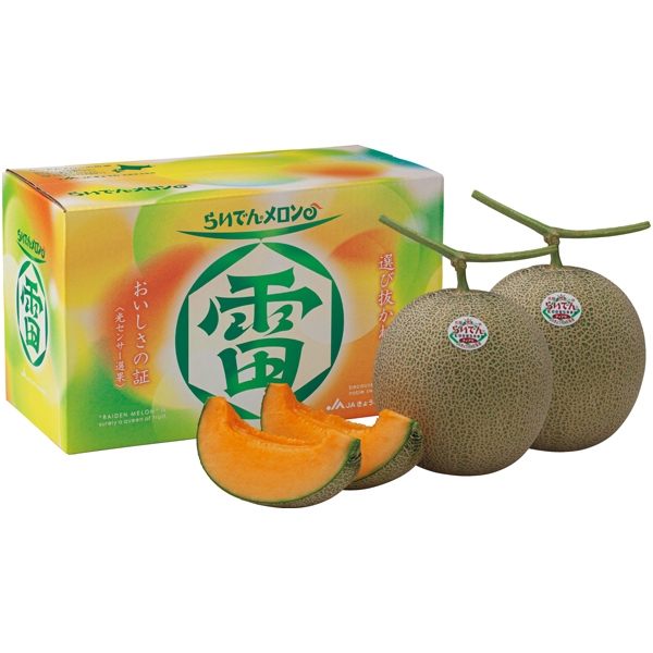 北海道共和町産（JAきょうわ）　らいでんメロン 秀品2L【014049】【夏ギフト】 商品サムネイル