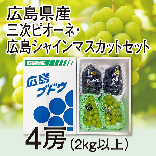 [広島県産]　三次ピオーネ・広島シャインマスカットセット　4房（2kg以上）【417741】 商品サムネイル