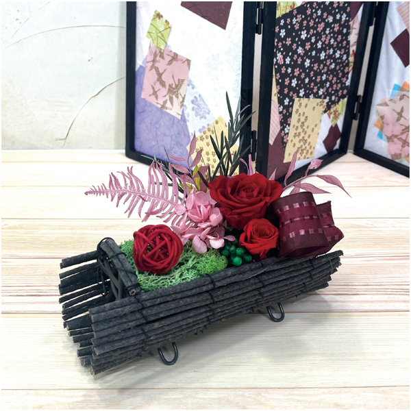 【母の日】welzoFLOWER 和風プリザーブドフラワー「紅里」【484868】 商品サムネイル