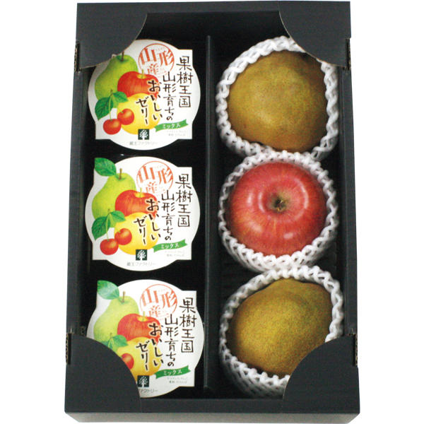 ◇山形県産 ラ・フランス、サンふじと果実ごろごろミッスクゼリー詰合せ 【152695】 商品画像(1)