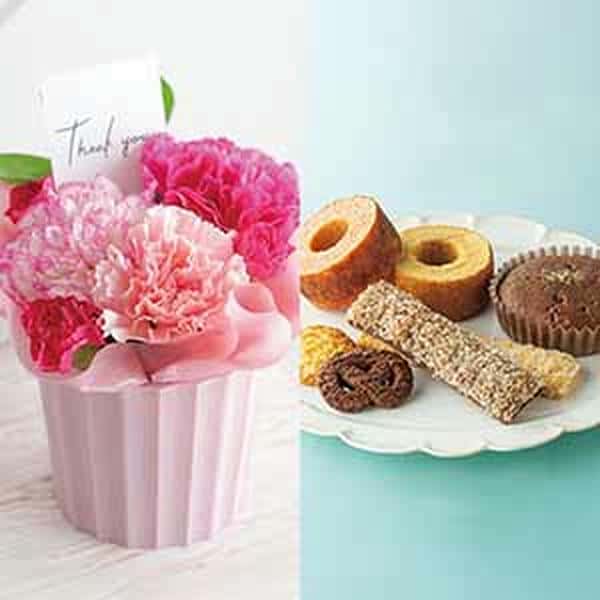 【母の日】竹中庭園緑化 母の日カーネーションアレンジ＋森の庭 焼菓子【485414】 商品サムネイル