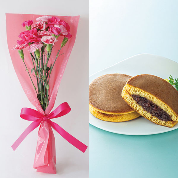 【母の日】竹中庭園緑化 母の日ルージュブーケ＋甘美 どら焼き【485469】 商品サムネイル