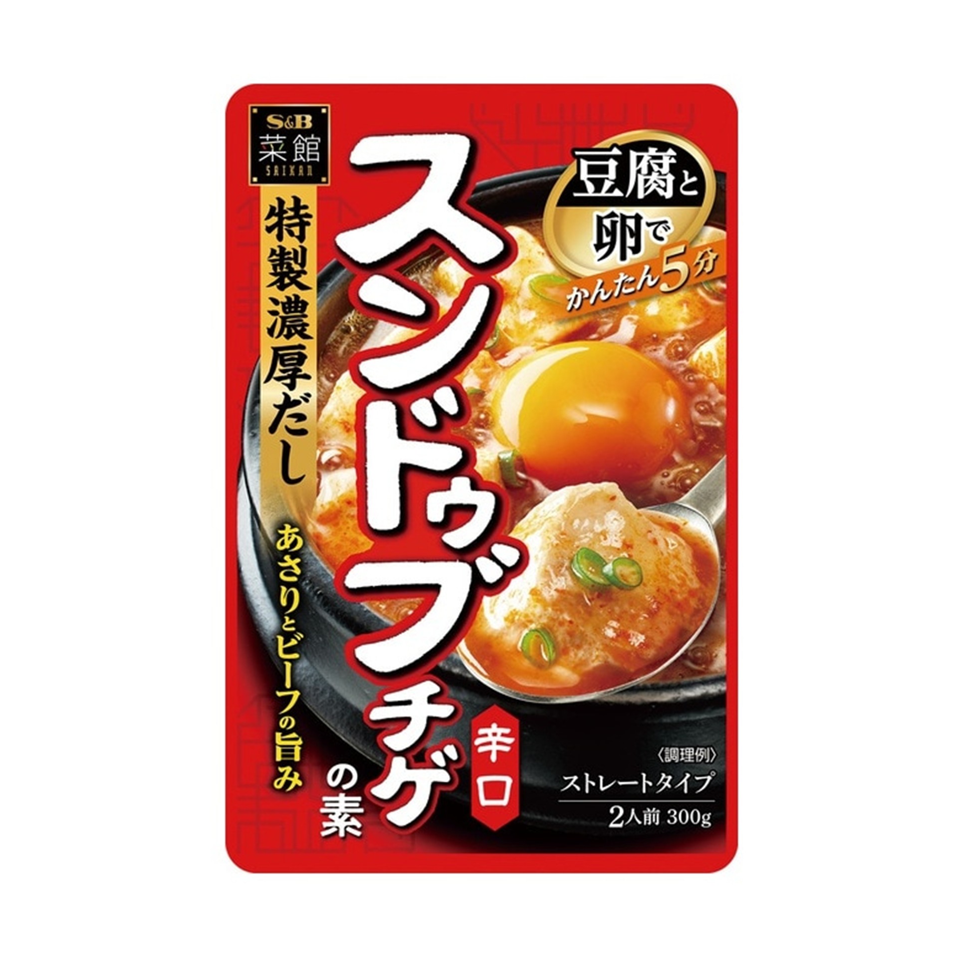 菜館スンドゥブチゲの素辛口 300g(×5)|mvm-4901002143589-003-5 商品サムネイル