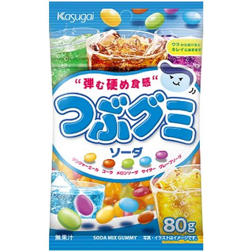 春日井製菓 つぶグミソーダ　８０ｇ　(×6)|mvm-001-4901326042940-6 商品サムネイル