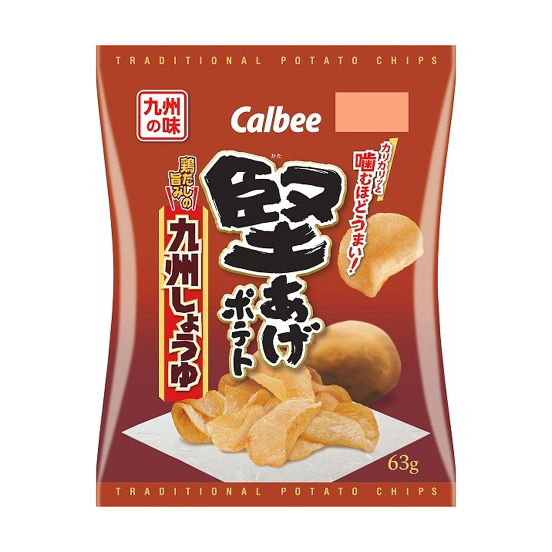 堅あげポテト九州しょうゆ 63g(×12)|mvm-4901330910884-001-12 商品サムネイル