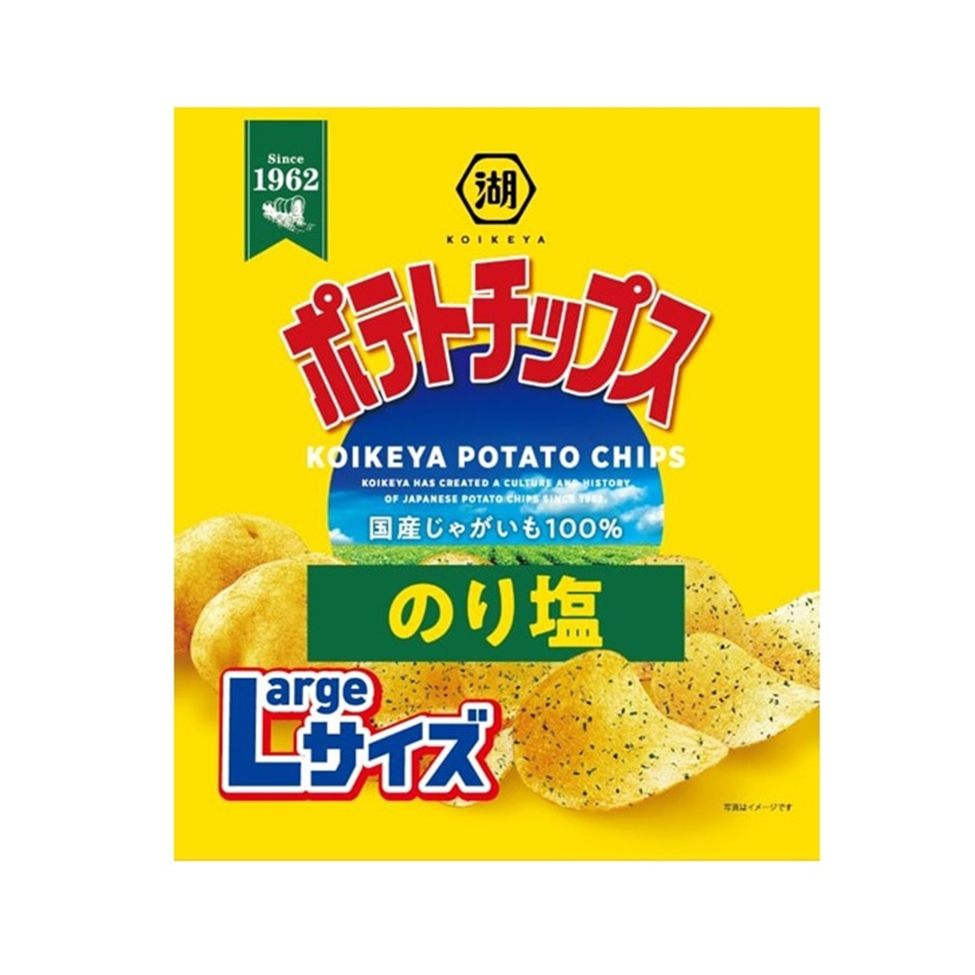 湖池屋Ｌサイズポテトのり塩 112g(×12)|mvm-4901335156386-001-12 商品サムネイル