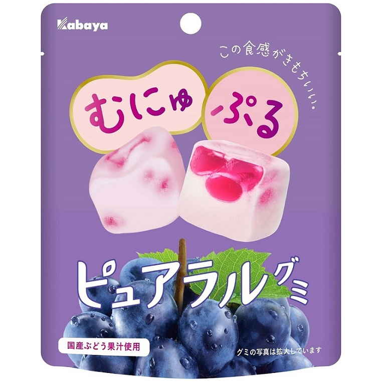 カバヤ食品 カバヤピュアラルグミぶどう　５８ｇ　(×8)|mvm-001-4901550269410-8 商品サムネイル