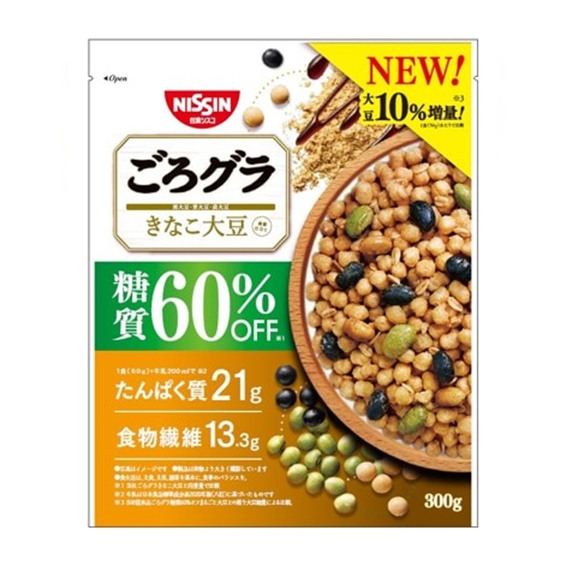 日清シスコ ごろグラ糖質60%オフきなこ大豆 300g (×6)|mvm-002-4901620161699-6 商品サムネイル