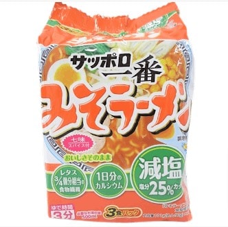 減塩 みそラーメン 3食 303g (×9)|mvm-5-4901734050902-9 商品サムネイル